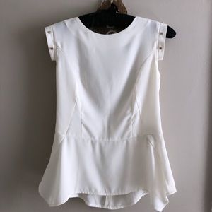 H&M Ivory Peplum Shirt with gold accents